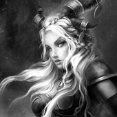fanart portrait portraits fantasy character design horned image portfolio game art